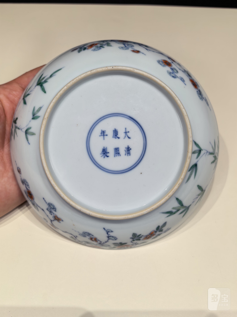 清康熙 斗彩花鸟纹盘 - 图11